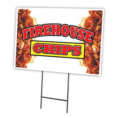 Signmission Firehouse Chips Yard Sign & Stake outdoor plastic coroplast window, C-1216-DS-Firehouse Chips C-1216-DS-Firehouse Chips